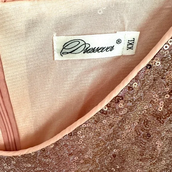 NWOT Pink Sequin A-Line Sleeveless Cocktail Party Dress - Size XXL - Picture 3 of 4